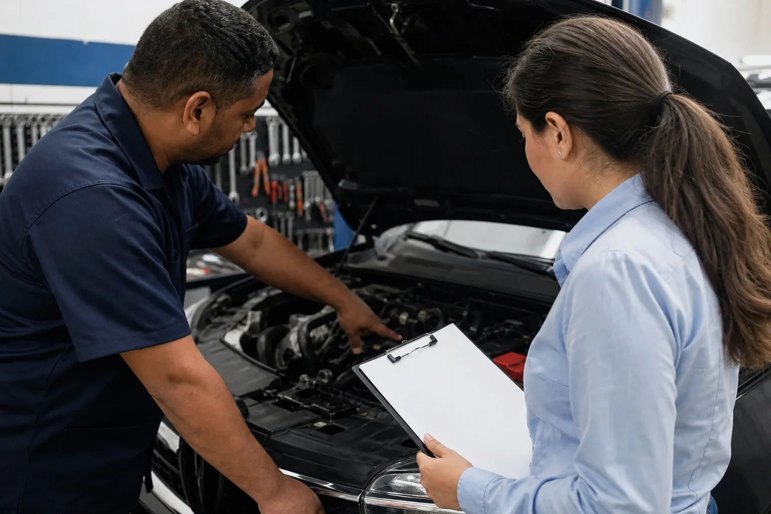 Despachante realizando cadastro de motor de veículo.