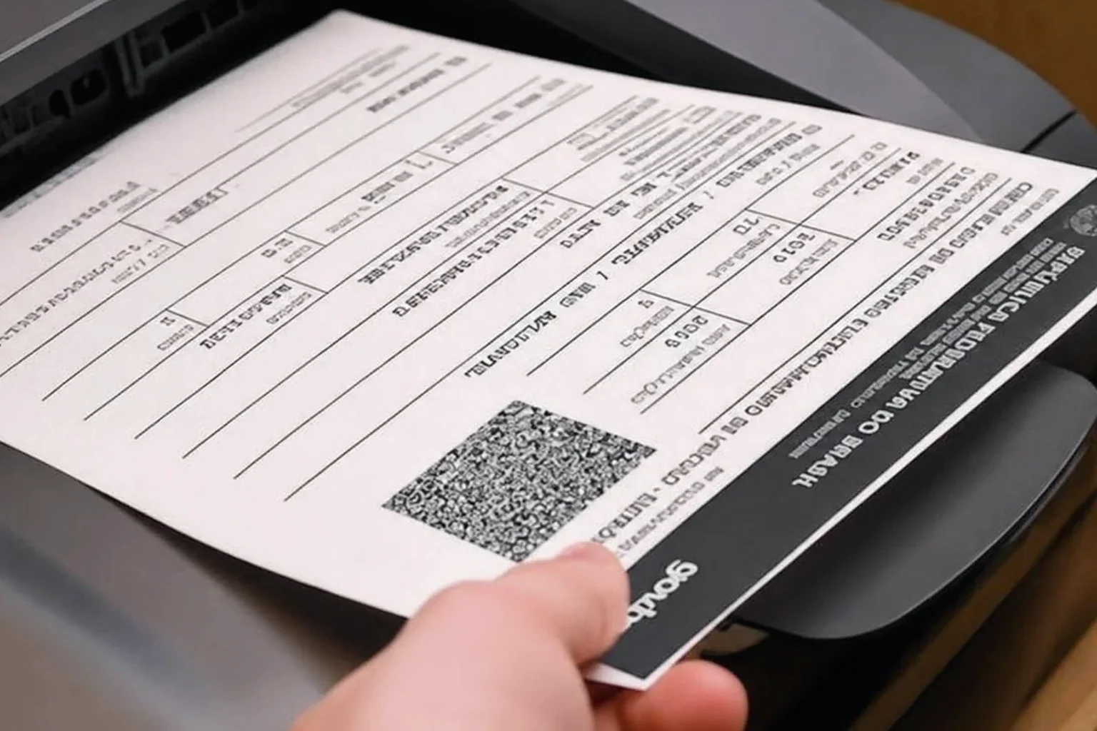 Despachante utilizando computador para imprimir documento CRLV-e.